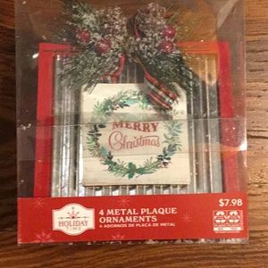 Merry Christmas ornaments set of 4. NWT